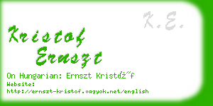 kristof ernszt business card